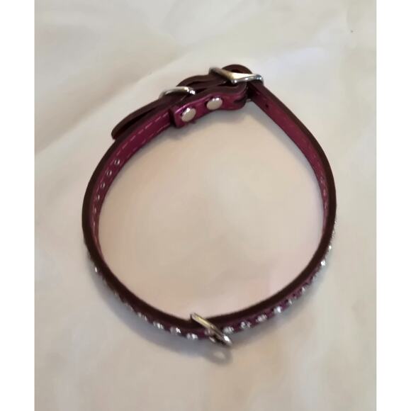 Pink Leather Rhinestone 16" SM Dog - Picture 6 of 8